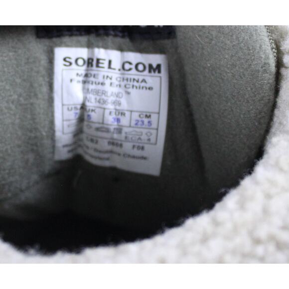 Sorel Cumberland 7 38 Insulated Winter Snow Boots Lace Up Olive Green shearling - Picture 5 of 5